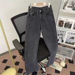 Men's Yellow Mud Washed Straight-Leg Jeans – Vibe Streetwear Loose Fit Distressed Denim - Image 3