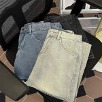 Men's Yellow Mud Washed Straight-Leg Jeans – Vibe Streetwear Loose Fit Distressed Denim - Image 2