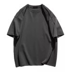 Men’s Heavyweight Vintage Dark Gray T-Shirt – Pure Cotton Streetwear Loose Fit Tee - Image 4