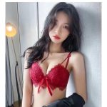 Sweet cream Japanese embroidered lace push-up no wire bra