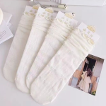 White Lace Trim Mid-Calf Socks - Japanese JK Style - Image 4