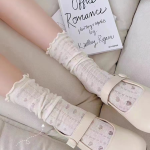 White Lace Trim Mid-Calf Socks - Japanese JK Style - Image 2