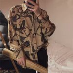 Men’s Vintage Chain Print Short Sleeve Shirt – Loose Fit Hong Kong Style Casual Top - Image 5