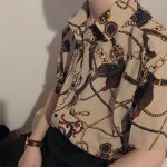 Men’s Vintage Chain Print Short Sleeve Shirt – Loose Fit Hong Kong Style Casual Top - Image 4