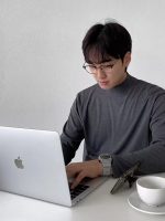 Men’s Loose Fit Half Turtleneck Long Sleeve Tee – Korean Style Solid Color Base Layer Top - Image 2